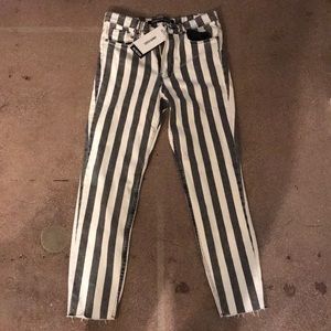 Stripped denim jeans